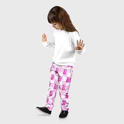 Брюки детские Розовая шашка и Барби, цвет: 3D-принт — фото 2
