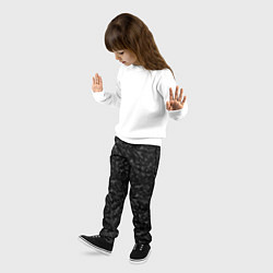 Брюки детские Черный паттерн грани, цвет: 3D-принт — фото 2