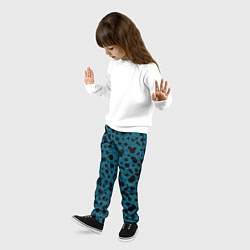 Брюки детские Пятнистый паттерн бирюзовый, цвет: 3D-принт — фото 2