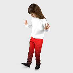 Брюки детские Градиент красно-чёрный, цвет: 3D-принт — фото 2