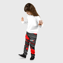 Брюки детские Mass Effect - черно-белый, цвет: 3D-принт — фото 2