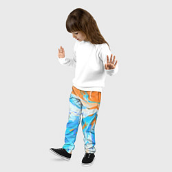 Брюки детские Голубая и оранжевая краска, цвет: 3D-принт — фото 2