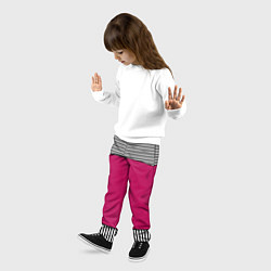 Брюки детские Узор из красного и черно-белых полос, цвет: 3D-принт — фото 2