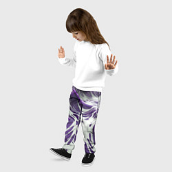 Брюки детские Бело-фиолетовая краска, цвет: 3D-принт — фото 2