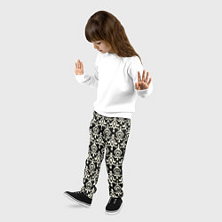 Брюки детские Черно-белый орнамент, цвет: 3D-принт — фото 2