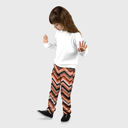 Брюки детские Ломаные полосы коричневый, цвет: 3D-принт — фото 2