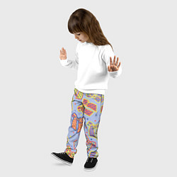 Брюки детские Узор с яркими разноцветными бантами в горошек, цвет: 3D-принт — фото 2