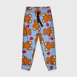 Брюки детские Игрушки мишки и сердца, цвет: 3D-принт