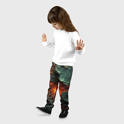 Брюки детские Объемная текстура и лава, цвет: 3D-принт — фото 2