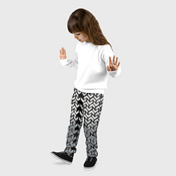 Брюки детские Белые стрелки на чёрном фоне киберпанк, цвет: 3D-принт — фото 2