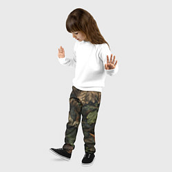 Брюки детские Реалистичный охотничий камуфляж из ткани и листьев, цвет: 3D-принт — фото 2