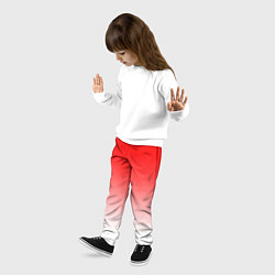 Брюки детские Красно белый градиент, цвет: 3D-принт — фото 2