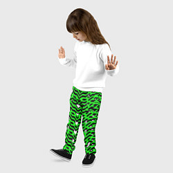 Брюки детские Агрессивный зелёный паттерн, цвет: 3D-принт — фото 2