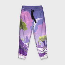 Детские брюки Фиолетовые горы зеленые деревья и космос