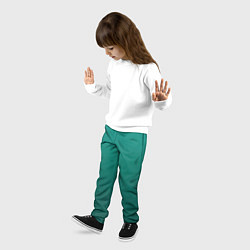 Брюки детские Градиент нефритовый зелёный, цвет: 3D-принт — фото 2
