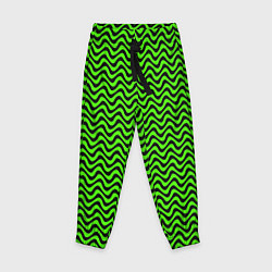 Детские брюки Искажённые полосы кислотный зелёный