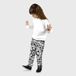 Брюки детские Мандала зенарт чёрно-белая, цвет: 3D-принт — фото 2
