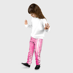 Брюки детские Бело-розовый полосатый, цвет: 3D-принт — фото 2