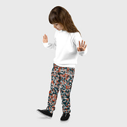 Брюки детские Красно-бирюзовый паттерн мелкая мозаика, цвет: 3D-принт — фото 2