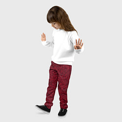 Брюки детские Текстурированный красно-чёрный, цвет: 3D-принт — фото 2