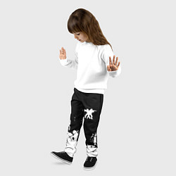 Брюки детские Контра белые лого, цвет: 3D-принт — фото 2