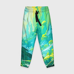 Брюки детские Зелёная кислотная абстракция, цвет: 3D-принт
