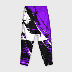 Детские брюки Diagonal black and white stripes on a purple backg