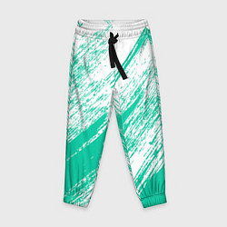 Брюки детские The color is turquoise and white, цвет: 3D-принт