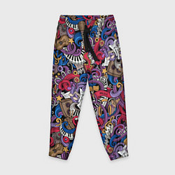 Брюки детские Музыкальный коллаж, цвет: 3D-принт