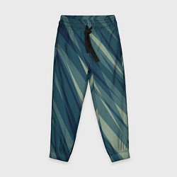 Брюки детские Зеленовато-синий полосы, цвет: 3D-принт