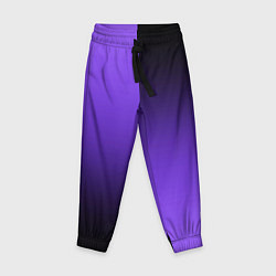 Брюки детские Чёрно-сиреневый градиент пополам, цвет: 3D-принт