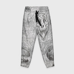 Брюки детские Черепа динозавров - эскиз, цвет: 3D-принт