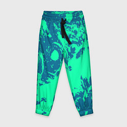 Брюки детские Сине-зелёный абстракция краски, цвет: 3D-принт