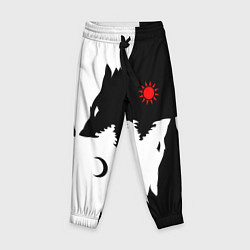 Брюки детские Инь янь волки, цвет: 3D-принт