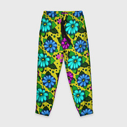 Брюки детские Паттерн незатейливые цветочки, цвет: 3D-принт