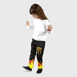 Брюки детские Monster energy fire steel, цвет: 3D-принт — фото 2