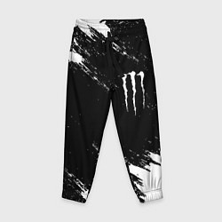 Брюки детские Monster energy краски штрихи белые, цвет: 3D-принт