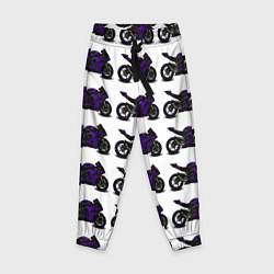 Брюки детские The motorcycle is dark purple, цвет: 3D-принт