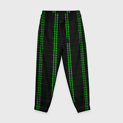 Брюки детские Color black cage green stripes, цвет: 3D-принт