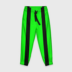 Брюки детские Color black and green stripes, цвет: 3D-принт