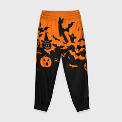 Брюки детские Хэллоуин тыквы и призраки, цвет: 3D-принт