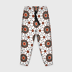 Брюки детские Геометрические цветы на белом, цвет: 3D-принт