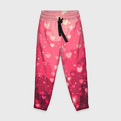 Брюки детские Розовый с сердечками паттерн, цвет: 3D-принт