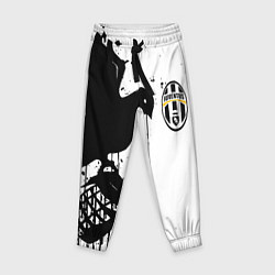 Брюки детские Ювентус черная птица краски, цвет: 3D-принт