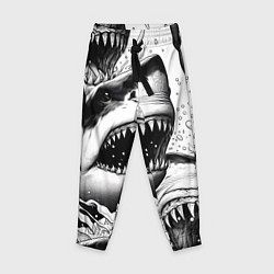 Брюки детские Белая акула - стая, цвет: 3D-принт