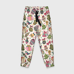 Брюки детские Новогодний паттерн, цвет: 3D-принт