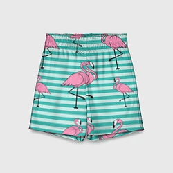 Детские шорты Полосатые фламинго