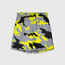 Шорты детские Yellow & Grey Camouflage, цвет: 3D-принт