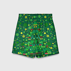 Шорты детские Город - ёлка, цвет: 3D-принт