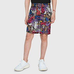 Шорты детские Music collage, цвет: 3D-принт — фото 2